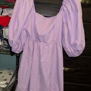 SHEIN Lavender Puff Sleeve Dress